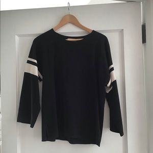 La Ligne Varsity Tee Black White